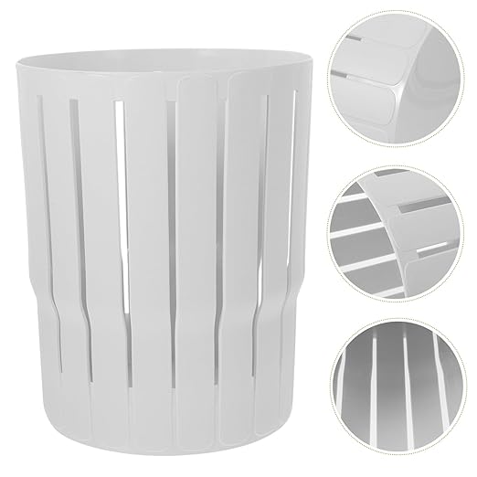 Tofficu Hollow Out Trash Can Thickened Wastebasket for Home Office Open Design Material Compact for Easy Discarding Bathroom Bedroom and Kitchen