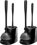 MR.SIGA Toilet Plunger and Bowl Brush Combo for Bathroom Cleaning Black 2 Sets