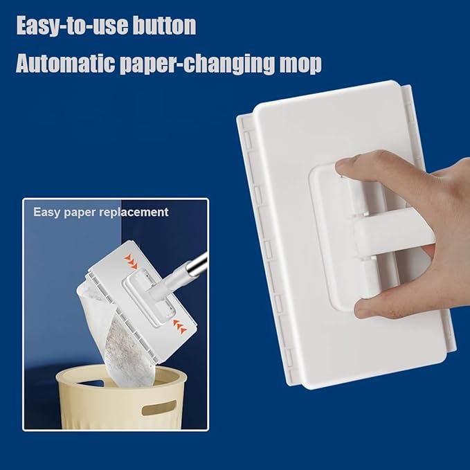 Snap Grip Mini Mop Zero Touch No Wash Lazy Mop Disposable Clip Mopstick for Wet/Dry Floors Tile Hardwood Corners(1xmop+5xcloth)