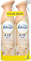 Febreeze Air Mist Soothe and Restore Whipped Warm Sugar Shea Butter Limited Edition Scent 2 Pack