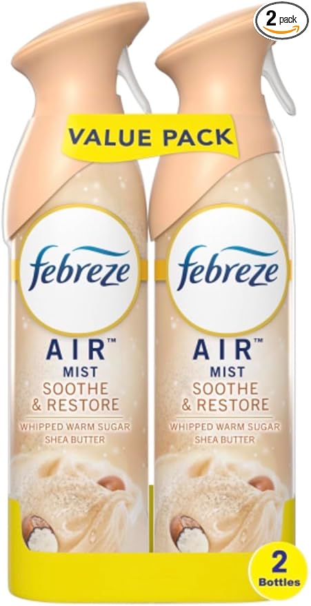 Febreeze Air Mist Soothe and Restore Whipped Warm Sugar Shea Butter Limited Edition Scent 2 Pack