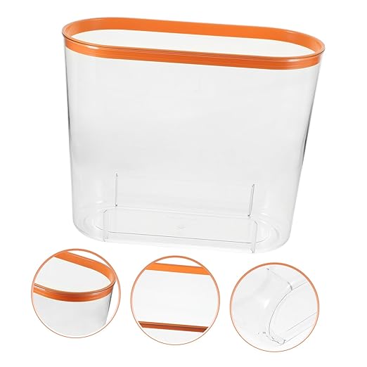 Transparent Plastic Wastebasket No Lid Compact Rubbish Bin for Kitchen Bedroom Bathroom Storage Container for Household Waste and Recycling and Space-Saving Design Red