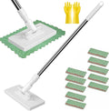 Convenient Cloth Changing Mini Mop Magic Cleaning Cloth 10 Zero Touch Snap Grip Mini Mops for Wet &amp Dry Cleaning Lightweight Snap for Corners