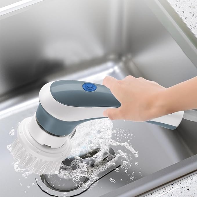 Electric Spin Scrubber Electric Spin Cleaning Tools with 3 Brush Heads - Rechargeable Electric Cleaning Brush - Spin Cleaning Brush Suitable for Bathroom Wall Tiles Floor Bathtub Kitchen