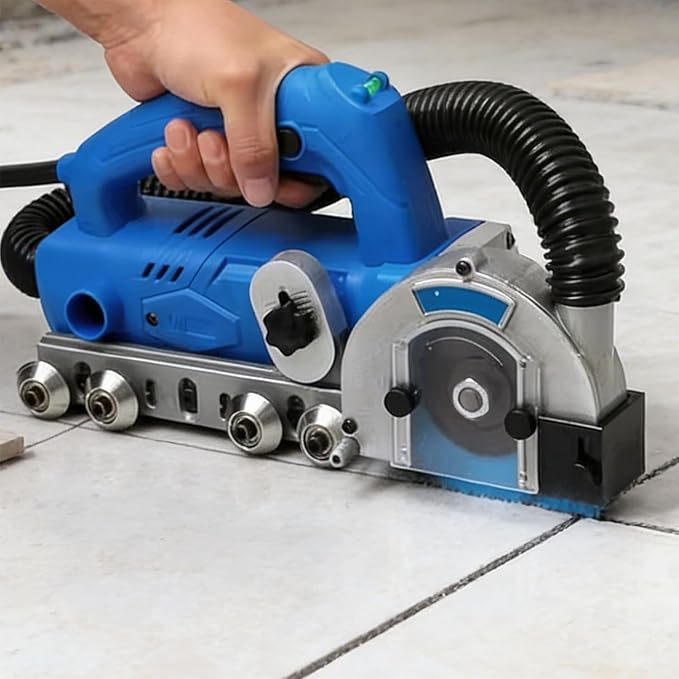 Professional Grout Remover MachineElectric Tile Gap CleanerSelf-VacuumingOld Cement &amp Grout RemovalHousehold Floor Tile Renovation &amp DIY Projects 2*sawblade