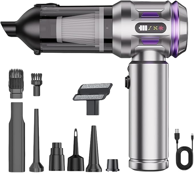 High Suction 18000Pa Vehicle Vacuums Cleaner with Fast Charging USB C Emptying for Home Auto Interior