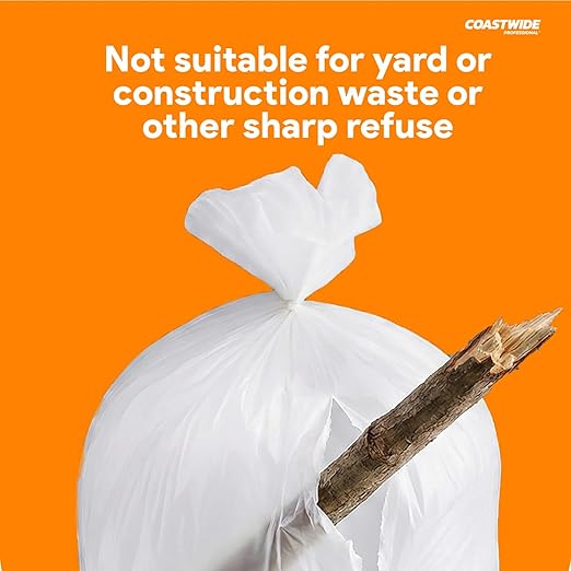 Professional Gallon Trash Bag 24 x 33 High Density 13 mic Natural 500 Bags/Box