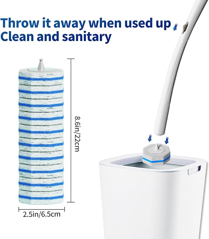 60pc Refills Disposable Toilet mats Brush Cleaning System Toilet Cleaning Brush 60 Replacement Brush Heads No Handle or BaseToliet Wand RefillsToilet Bowl Clean Refill PadsToilet Scrubber Refill