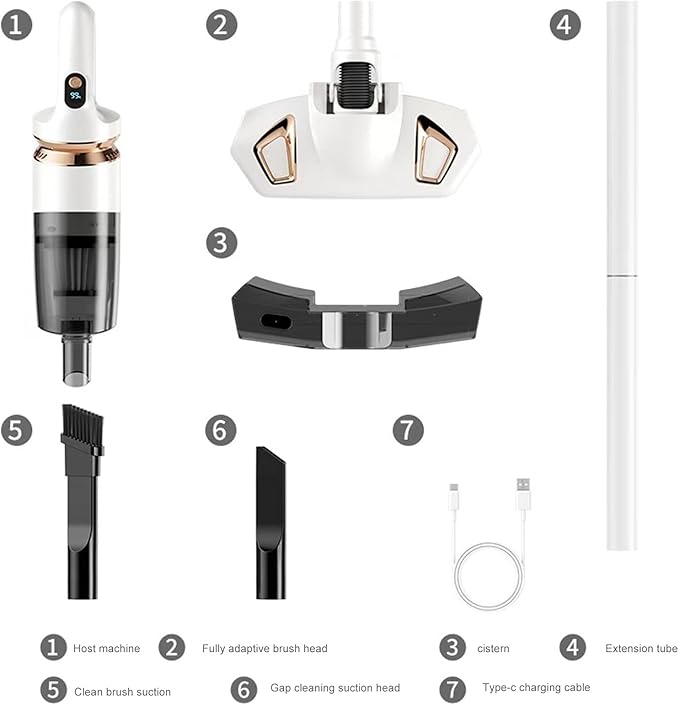 Portable Cordless Vacuum Cleaners For Upholstery And Stair Household Floor Cleaning Tool With Multiple Attachments High Efficiency Filtration