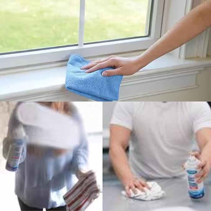 Pack (3 bottles) Glass Cleaner Foam Action Cleaner 23 oz each with 2 Microfiber Cleaning Cloth