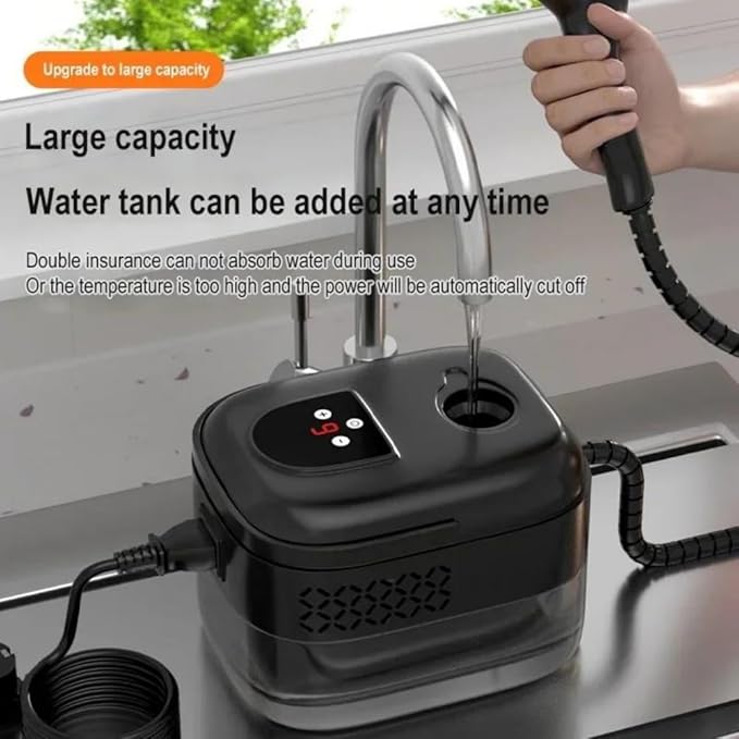 2500W High-Temperature Handheld Steam Cleaner for Air Conditioner Kitchen Hood Car and Floor - Portable Cleaning MachineWhite