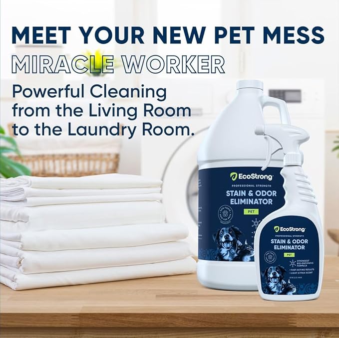 Eco Strong Pet Stain and Odor Remover - Cat Urine Enzyme Cleaner Destroyer Urine Destroyer for Dogs Pet Urine Enzyme Cleaner - 160 Oz