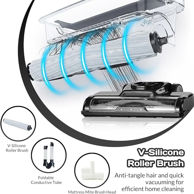 Laufary Cordless Vacuum Cleaner 30KPA 40Mins Runtime Lightweight Stick Vacuum Cleaners for Home Anti-Tangle Brush Wall Mount Storage Handheld Vacuum for Pet Hair/Carpet/Floor