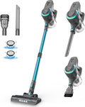 DEVOAC N300 Cordless Vacuum Cleaner 6 in 1 Lightweight Stick Vacuum 2200mAh Battery Up to 40mins Runtime Powerful Handheld Vacuum for Hard Floor Rug Pet Hair Home Dorm (Waterfall)