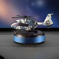 Solar Energy Rotating Helicopter Air Freshener Al Alloy Diffuser Purifier Odor Eliminator Car Perfume Interior Aesthetic Decoration (Blue Camouflage)