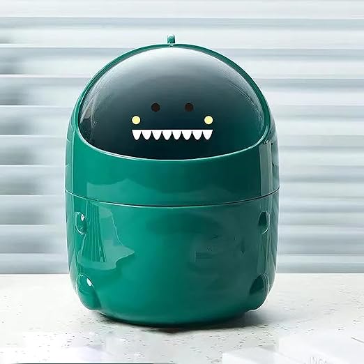 Mini Desktop Trash Can Plastic Mini Trash Can for Desk with Lid Small Cute Shaped Countertop Bin Waste Paper Bin Small Waste Bin for Dining Table Desk Home Office Easy Storage Big Size