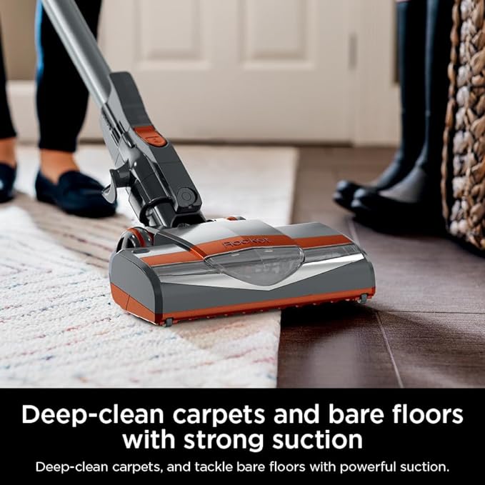 Shark HV302 Rocket Pet Corded Stick Vacuum Lightweight with Swivel Steering for Carpets &amp Hard Floors Converts to Hand Vacuum Includes Crevice Tool Pet Multi-Tool &amp Precision Duster Orang