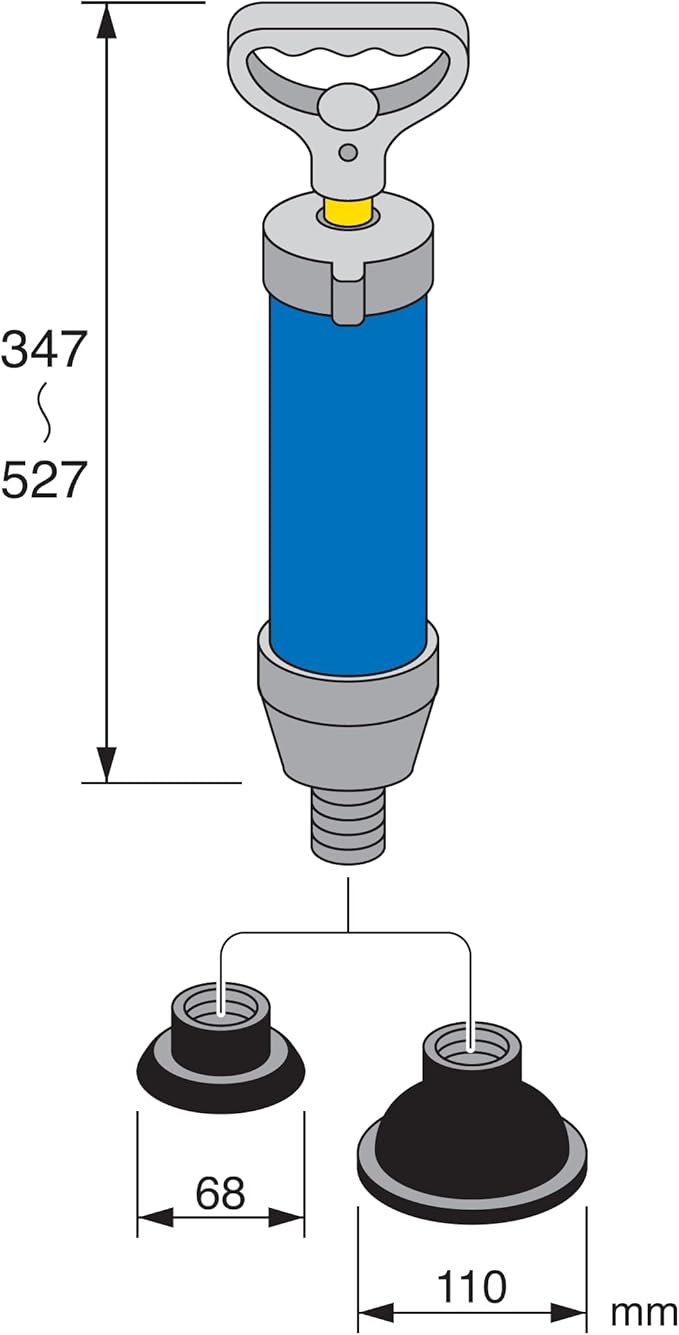 SANEI PR870 Vacuum Pipe Cleaner Powerful Power For Sinks Washrooms and Boys Toilets (Urinal) Includes 2 Types of Large and Small Rubber