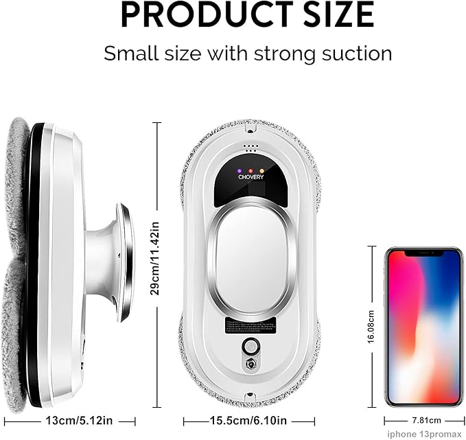 Window Cleaner RobotSmart Glass Cleaning Robotic with 5600Pa Strong SuctionRemote Control Window Cleaning Robot for Windows/Tiles/Class Door