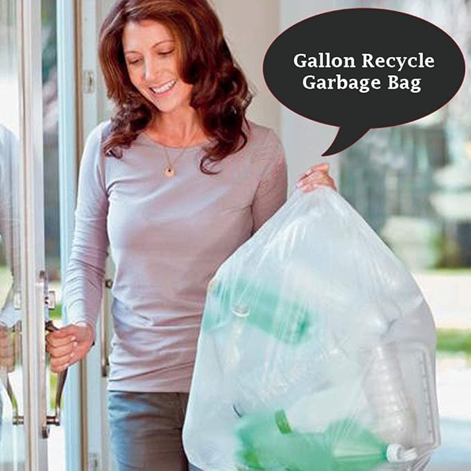 Ox Plastics Can Liners Trash Bags - Heavy-Duty Recycling Kitchen Bags - Perfect for Commercial Use for Anywhere - 13 Gallon Capacity &amp 1.5M Thick 24x30 White (200 Count)