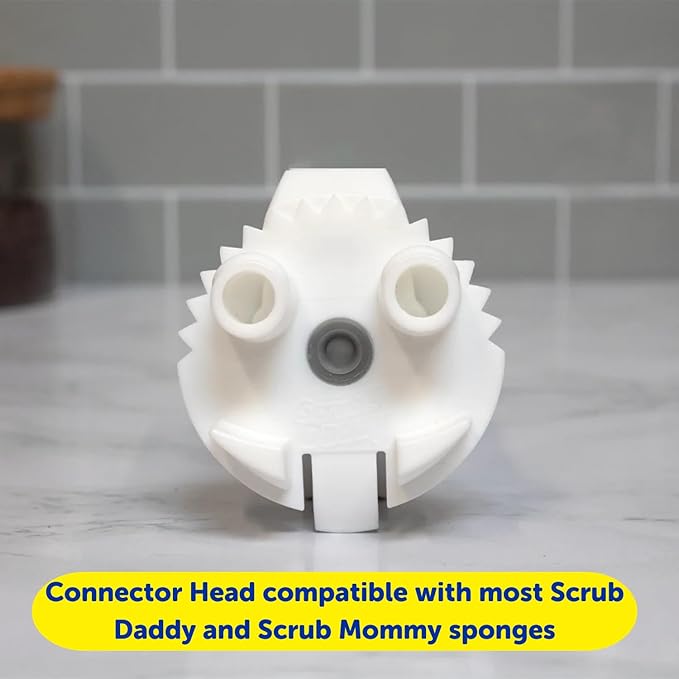 Scrub Daddy Dish Daddy Dish Wand &amp Connector Head Soap Dispensing Dish Brush Texture Changing Washing Up Sponge With Liquid Handle Dish Sponge with Built-in Scraper Scrubbing Head &amp Stand
