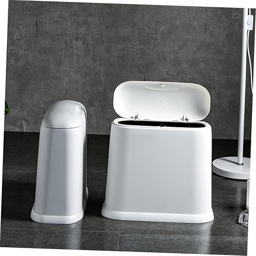 Modern Compact Trash Wastebasket for Kitchen Bathroom Craft Room Stylish Design for Spaces Construction Easy to Use Waste Container