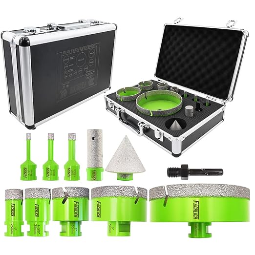 Diamond Core Drill Bits Set - Tile Hole Saw Kit 6/8/10/25/35/50/75/127MM+20F with 2 Diamond Beveling Chamfer Bits for Porcelain Ceramic Tile Granite Marble(11PCS)