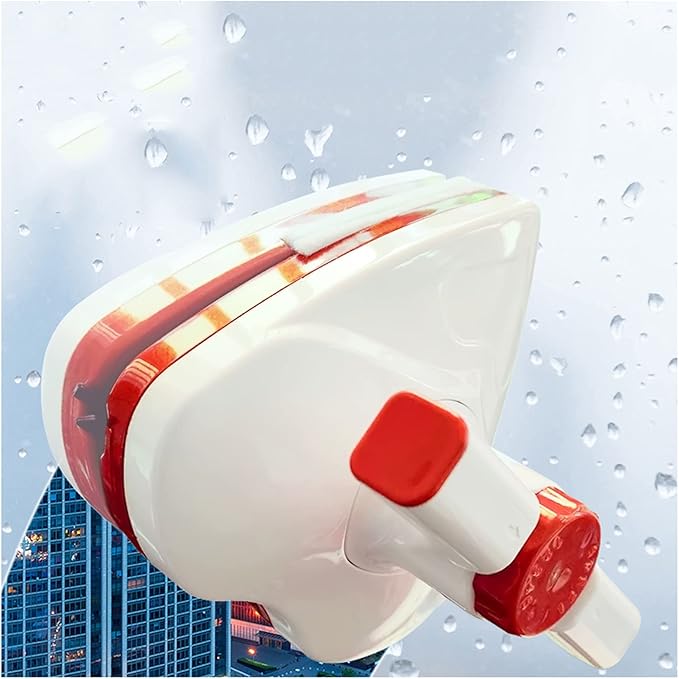 Magnetic Window Cleaner Magnetic Double Side Glass Cleaner Glider Washing Brush Equipment Glass Wiper Cleaning Tool (Red 5~25mm)