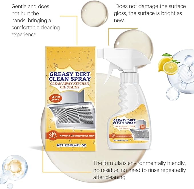 Foam Cleaner For Kitchen - Powerful Grease Cleaner Spray For Tough Sticky Grime On CookwarePansCountertopsAppliances | All-Purpose Degreaser For Range HoodsOvens &amp Stovetops (5PCS)