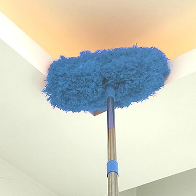Ceiling Fan Cleaner Duster - Reusable Duster with Extendable Pole Flexible Cleaning Tool for Ceiling Fans Furniture Baseboards Blinds Corners and Cobweb Removal in Home Dorm Office