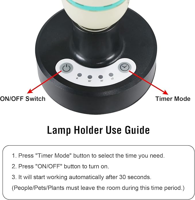 36Watts UV Sanitizer Lamp 2pack 72w with Remote Control Powerful Ozone UVC Light with E26 Base for Basement/Bedroom/Kitchen/Office/Storehouse/Car 3-Gear Timer 110V