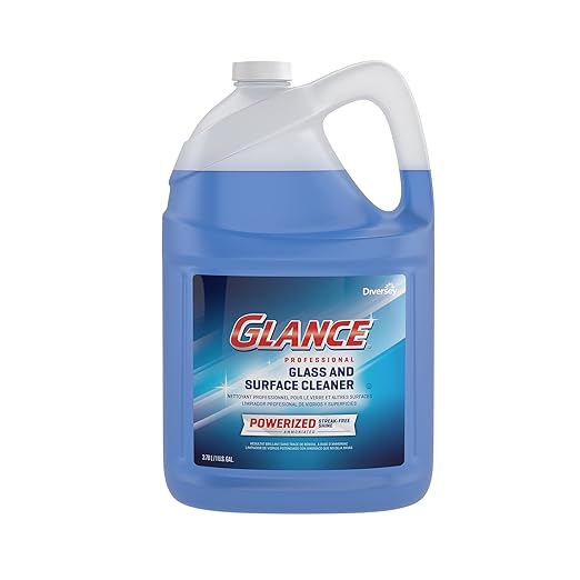Glance CBD540311 Powerized Professional Glass &amp Surface Cleaner Streak Free Commercial Ammoniated Liquid Window Spray Ready-to-Use Refill 1-Gallon (Pack of 2)