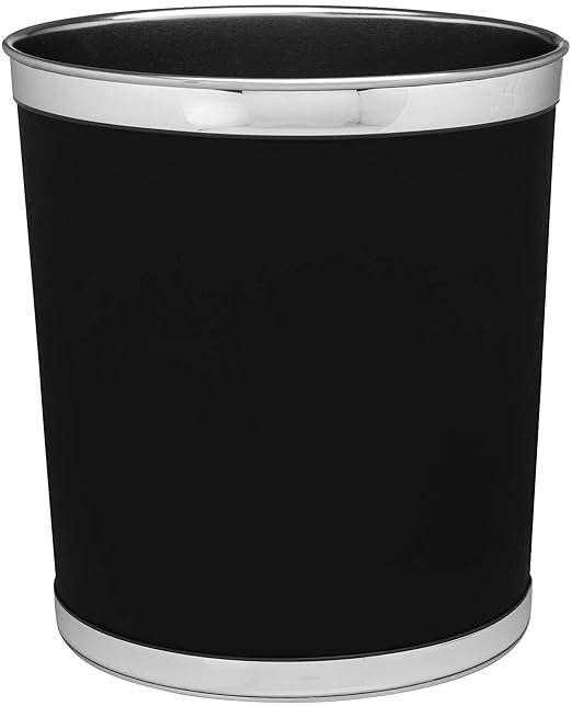 Stephanie Imports Made in USA 5-Gallon Sleek and Stylish Vinyl Mylar Waste Basket (13 X 11) (Faux Black Leather)