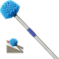 Extended Reach Cobweb Duster with 8-Foot Pole - Medium Bristle Brush for Ceiling Wall and Indoor/Outdoor Cleaning Lightweight Stainless Steel (8 FT)