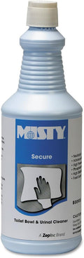 Misty R93012CT Secure Hydrochloric Acid Bowl Cleaner Mint Scent 32oz Bottle 12/Carton