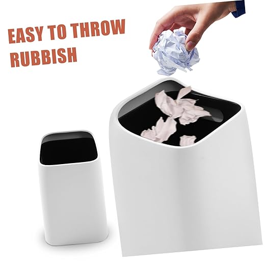 Zerodeko Double Layer Trash Can Nordic Style Sleek Garbage Bin for Kitchen Bedroom and Home Capacity Waste Basket Made from Material
