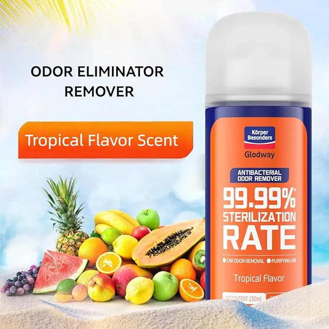 Glodway Air RefresherOdor Eliminator Remover SprayOdor RemoverTropical Flavor Long-Lasting Scent For HomeCouchMattressFurniture bathroomFabrics &amp Trash6 Ounce4 pack