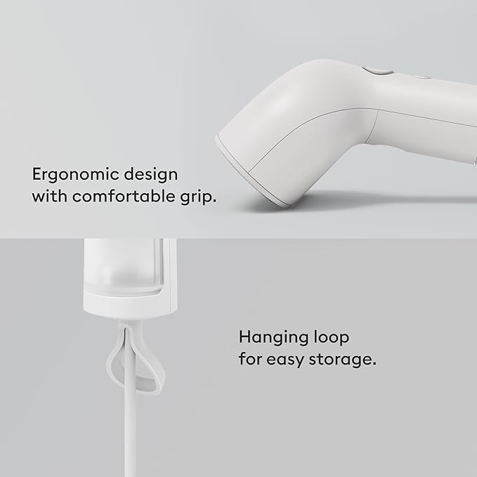 Steamery Handheld Clothes Steamer Cirrus X 1200W Steam Output 20g/min Heat up in 20 Seconds Portable Minimalistic Scandinavian design White