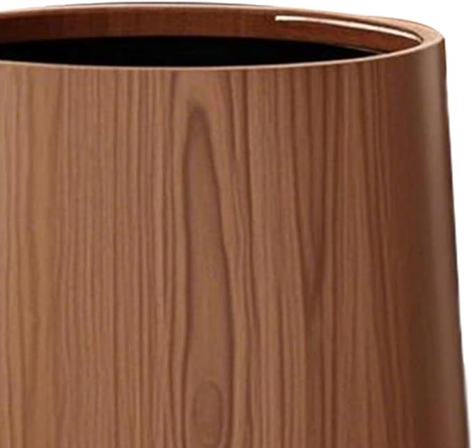 Trash Bin Wastebasket Removable Inner Portable Modern Paper Basket Bathroom Trash Can for Office Laundry Kitchen Restroom L Brown