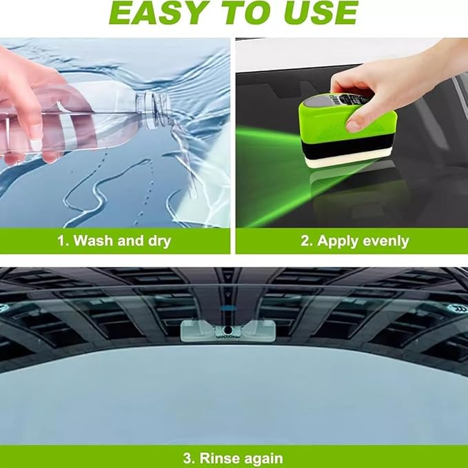 Glass CleanerCar Window Cleaning BrushUniversal Glass Cleaning Wipe BoardGlass Cleaning Board for WindshieldOil Film Cleaning Brush for Car Windows (3pcs)