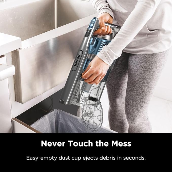 Shark IZ462H Vertex Ultra Lightweight Cordless Stick Vacuum with DuoClean PowerFins Crevice Pet Multi-Tool Anti-Allergen Brush Removable Handheld Flex 60 min Runtime Blue MultiFLEX