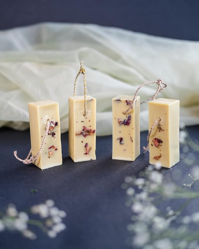 Scented Beeswax Tablets| Set of 4for Wardrobe Fragrance | Air Freshener BarHandmade Room Fragrance Tablets Scented Sachet for Closets Drawers Lemongrass Tango Peel