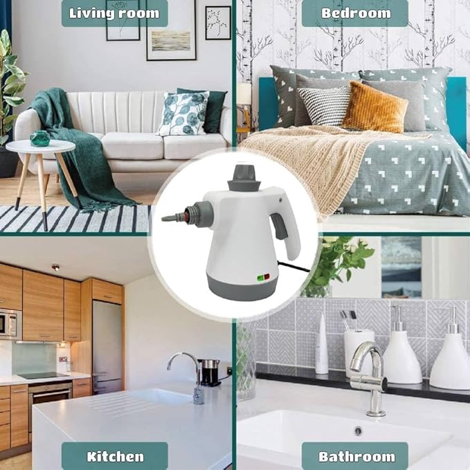 VINGVO Handheld Steam Cleaner Multifunction Steam Cleaner for Home with 9 Accessory Kit Portable Steam Cleaning for Remove Grime Grease and Car Window Cleaning