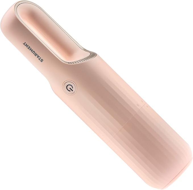 STARUMENT Portable Hand Vacuum Cleaner for Dust Pet Hair Dirt Home Car Interior Furniture Lightweight Easy to Use Compact Design Battery Rechargeable with USB-C Cable Pink