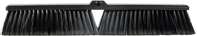 Restaurantware-BROOM HEAD ONLY: Clean Tek Professional 23.62-Inch Push Broom Head 1 Heavy-Duty Cleaning Tool - Handle Sold Separately Fine Flagged Bristles Black Plastic Outdoor Use