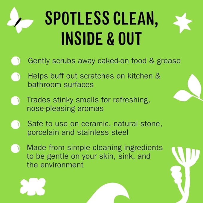 Molly's Suds Sink and All Purpose SCRUB | Gently Removes Stains Scrubs Away Grease &amp Gime Buffs out Scratches | Plant and Mineral Based | 2 Pack Citrus Scent