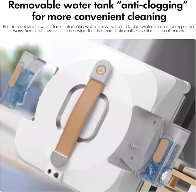 Window Cleaning Robot Automatic Window Cleaner Robot Double-Sided Spray Water 3500Pa Suction Power 110ml Tank Intelligent Path Planning 4 Cleaning Modes (YW703-White)