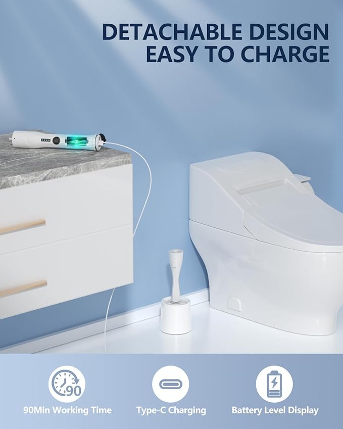 Leebein Electric Toilet Brush and Holder Set Electric Toilet Bowl Scrubber Kit with 8 Replaceable Brush Heads Disposable Toilet Brush with 6 Wand Cleaner Refills 2 Pcs Crevice Cleaning Brush