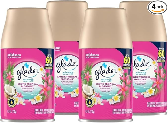 Combo 6.2 oz. Replacement Automatic Air Freshener Room Spray Scent Refills - Exotic Tropical Blossoms (4-Count)