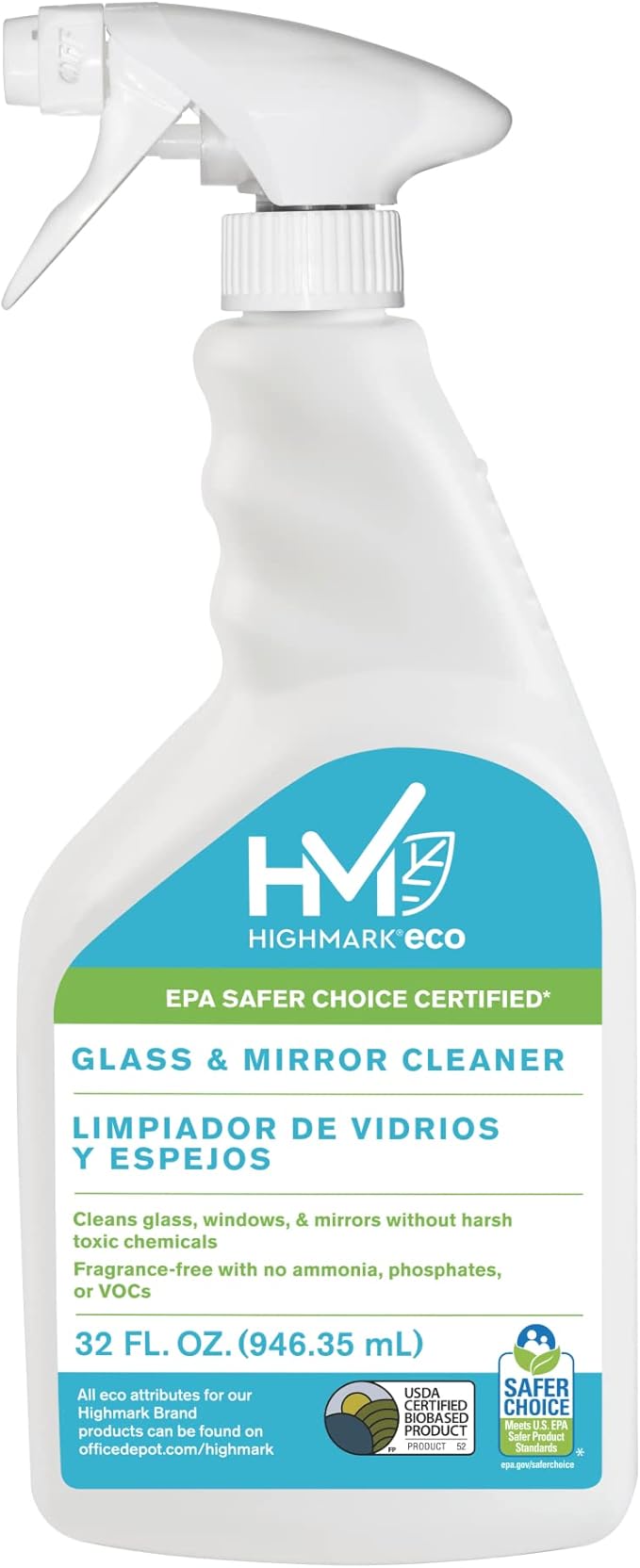 Highmark® ECO Glass And Mirror Cleaner 32 Oz Case Of 12 Bottles